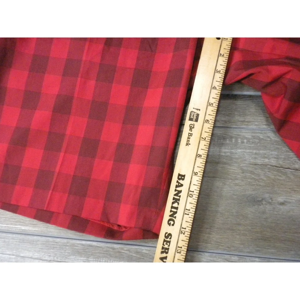 Adidas Climalite Golf Shorts Mens 42 Red Black‎ Plaid Flat Front Performance